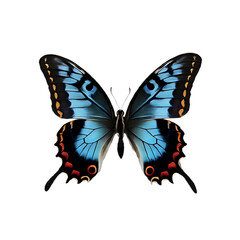 Naklejka premium Beautiful Realistic Butterfly with Vibrant Wings on Transparent Background