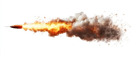 Fototapeta premium A bullet with fire and smoke