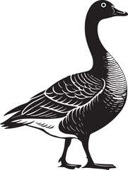 A Goose silhouette vector style with white background.