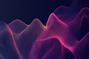 Obraz premium abstract wave pattern in pink and orange against a dark blue background