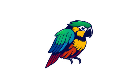 Fototapeta premium Vibrant parrot logo design on white background.&nbsp;Generative AI