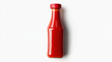 a bottle of red hot sauce on a white background