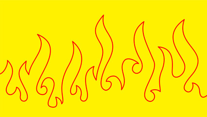 Background with fire lines. Outline of flames background. Continuous fire line design. Flame outline background. Fire Background. flame Background. doodle fire background. Flame Seamless Pattern.