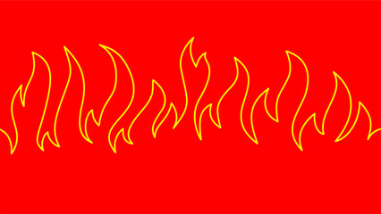 Background with fire lines. Outline of flames background. Continuous fire line design. Flame outline background. Fire Background. flame Background. doodle fire background. Flame Seamless Pattern.