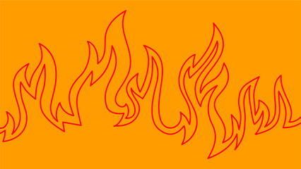 Background with fire lines. Outline of flames background. Continuous fire line design. Flame outline background. Fire Background. flame Background. doodle fire background. Flame Seamless Pattern.