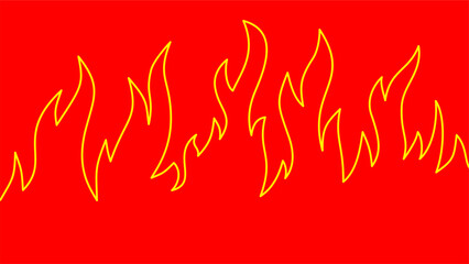 Background with fire lines. Outline of flames background. Continuous fire line design. Flame outline background. Fire Background. flame Background. doodle fire background. Flame Seamless Pattern.