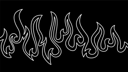 Background with fire lines. Outline of flames background. Continuous fire line design. Flame outline background. Fire Background. flame Background. doodle fire background. Flame Seamless Pattern.