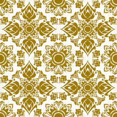 Ikat fabric pattern, Thai silk pattern, seamless pattern.
