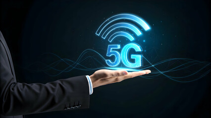 Modern Technology Concept of 5G Network in a Business Setting