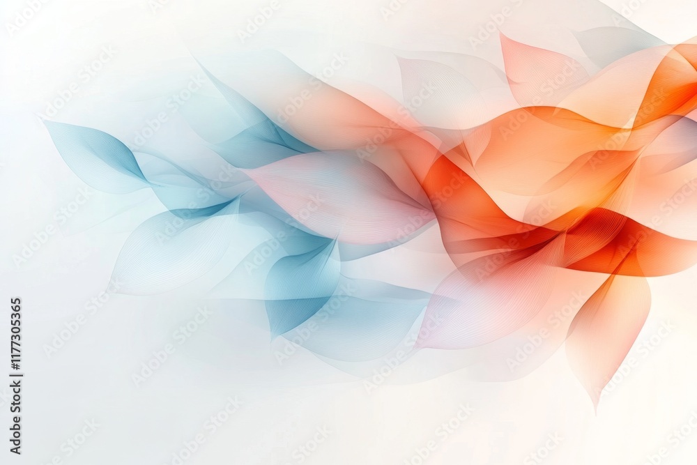 Poster a flat graphic of a swarm of krill forming a wave-like pattern, illustrated in soft pastel colors