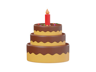 3d cake icon render illustration