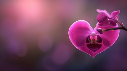 Fototapeta premium A vibrant pink orchid shaped like a heart, symbolizing love and beauty.
