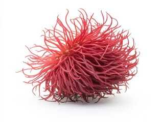 Fototapeta premium Close up of a rambutan fruit isolated on a white background