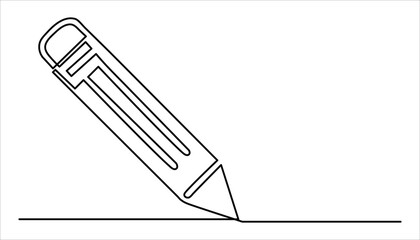 pencil drawing of a paper. pencil continuous one line drawing illustration