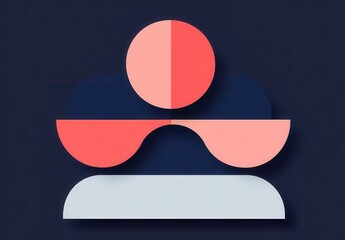 Abstract Geometric Design Featuring Circular and Curved Shapes