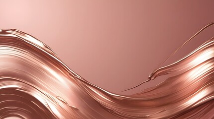 Minimalist Rose Gold Oil Texture Background with Metallic Brushstrokes
