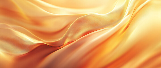 Obraz premium Golden silk fabric with soft, flowing waves and luxurious texture.