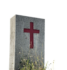 Christian Tomb monument with Red Cross