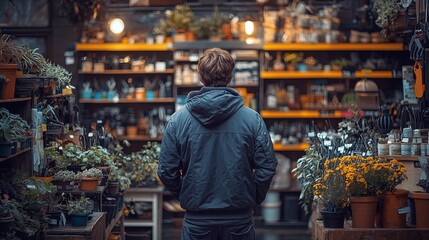 Fototapeta premium Exploring the Charms of a Local Plant and Gardening Store