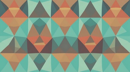 Geometric Teal and Orange Pattern 