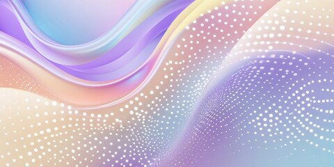 3d Holographic background gradient pastel purple, blue, orange, yellow, pink abstract lines print from the waves modern graphic texture geometric pattern with halftone dots designs