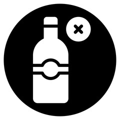 no alcohol glyph icon
