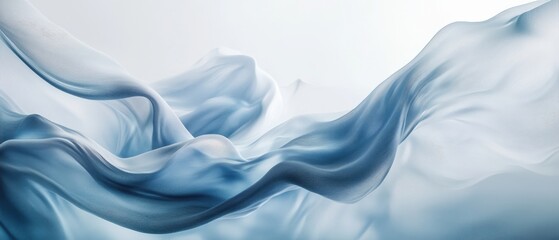 Obraz premium abstract flowing fabric in shades of blue and white