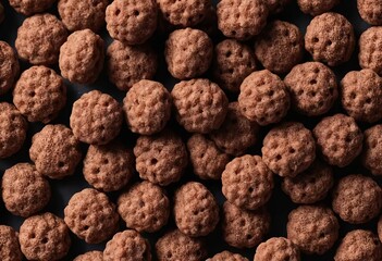 A bowl of cocoa cereal puffs with a splash of milk
