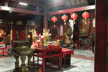 Chinese new year, Serene Evening at a Chinese Temple