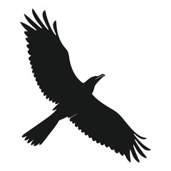 creat a sillhoute white black crow vulture bird with white bg