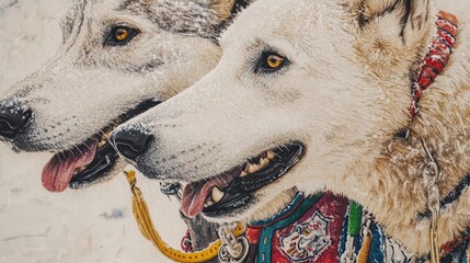 Close-Up of Colorful Sled Dog Harnesses