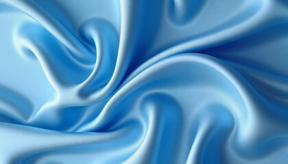 Obraz premium Satin silk texture with luxurious waves and rich blue color providing copy space 
