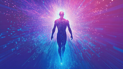 Naklejka premium High Fidelity Visualization of AI and Technology in a Futuristic Abstract Design