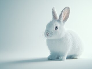 Fototapeta premium close up of a white rabbit