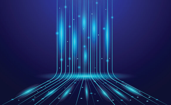 Technology speed neon light lines abstract background