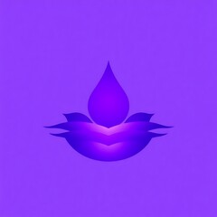 Fototapeta premium Purple Lotus Drop: A minimalist design featuring a stylized purple lotus flower with a single water drop resting on its petals, evoking a sense of serenity and tranquility. 