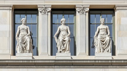 Fototapeta premium Federal Reserve building facade showcasing the iconic architecture and symbolic representation of economic stability and monetary policy in the United States.