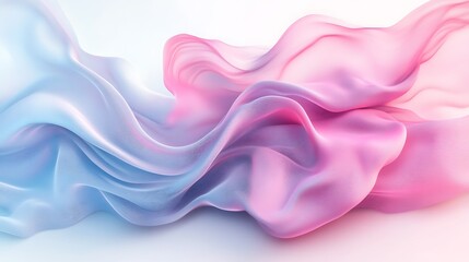 Obraz premium Abstract pastel fabric waves, flowing design, white background, ideal for website banners.