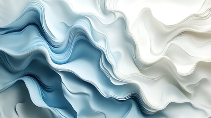 Fototapeta premium Abstract blue and white wave pattern background, website design.