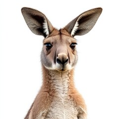 Fototapeta premium close up of a kangaroo looking at the camera on a white background