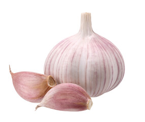 garlic and garlic cloves isolated, transparent PNG, PNG format