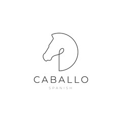 horse head line logo design graphic vector