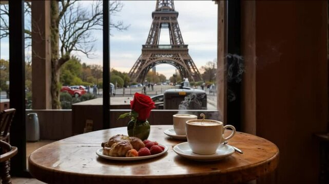 Parisian Romance &ndash; A Cozy Valentine&rsquo;s Caf&eacute; Date with Eiffel Tower Views
