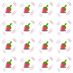 Strawberry seamless pattern. Strawberry flat illustration. Strawberry cartoon design