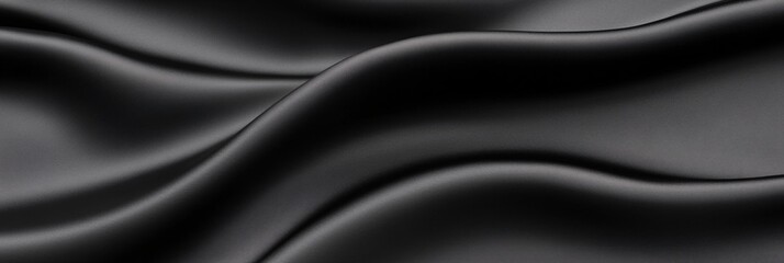 Obraz premium Smooth Black Fabric Waves Creating Elegant and Luxurious Textile Background Textures