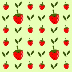 Strawberry seamless pattern. Strawberry flat illustration. Strawberry cartoon design