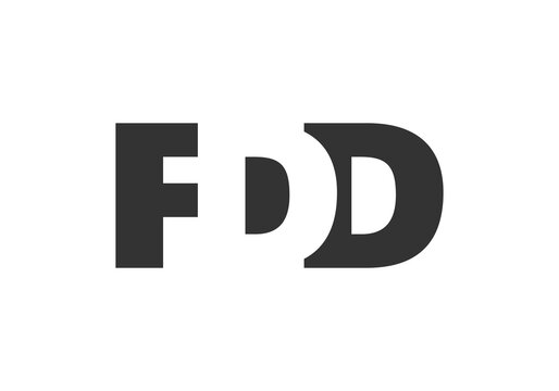 FDD logo design. Initial letter F D D bold font style for tech startups, consulting, corporate branding. Creative company name, headlines typography identity, trendy logotype.