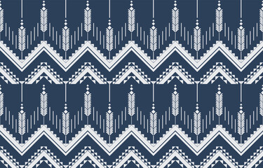 Geometric ethnic oriental ikat seamless pattern  color oriental. Aztec ornament print. Design for background ,curtain, carpet, wallpaper, clothing, wrapping, Batik, vector illustration.