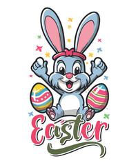 Obraz premium Happy Easter, T Shirt Design/ SVG