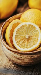 Fresh Lemons in Bowl - Citrus Fruit Images